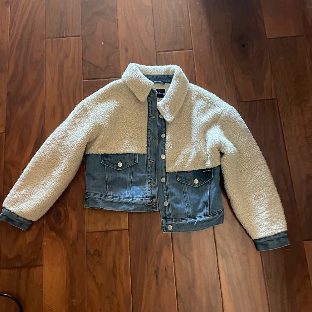 Calvin Klein Sherpa/Jean Jacket Small NWT